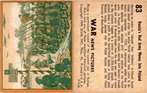R165 Gum Inc, imágenes de noticias de guerra, 1939, #83 Rusia en Polonia, Segunda Guerra Mundial - Imagen 1 de 1