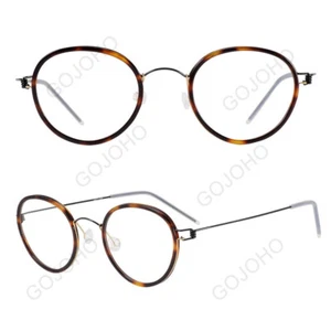 Men's Round glasses Tortoise round frame blue titanium alloy legs womens eyewear - Picture 1 of 17