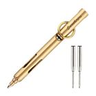 Solid Brass Mini Bolt Action Pen 2 Extra Refills Backup Keychain Pen for Driv...