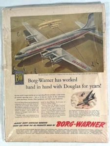 Borg Warner Douglas DC7 Airliner Magazine Ad Kitty Hawk ~ GUC - Picture 1 of 7