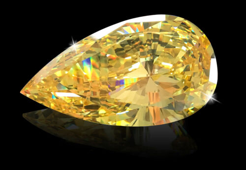 24 ct Stunning Brilliant Pear Canary Vintage Top CZ Moissanite Simulant 30  x 17
