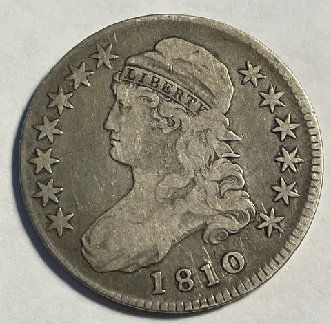 1810 Silver Half Dollar - Cleaned - Toned (RedIRR) Cover