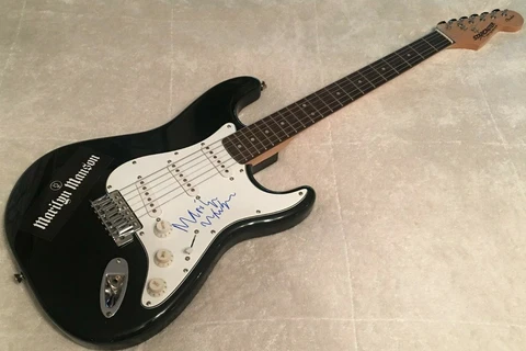 MARILYN MANSON BAND SIGNED GUITAR AUTOGRAPH RARE Cover