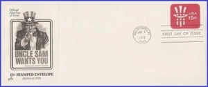USA4 #U581 U/A ARTCRAFT 2 FDC Uncle Sam - Bild 1 von 1