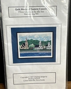 Drei Kirchen am Meer Mahone Bay Nova Scotia Musterheft - Bild 1 von 2