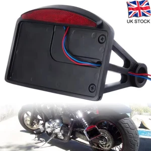 For Harley Motor Side Mount Number License Plate Holder Bracket Stop Tail Light - Picture 1 of 9