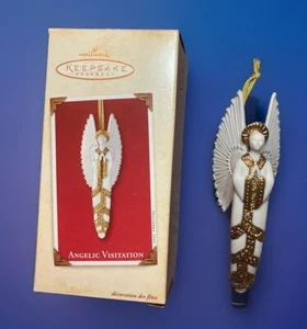 Hallmark 2002 Angelic Visitation Christmas Porcelain Ornament - Picture 1 of 4