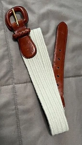 Women's TALBOTS Genuine Leather Belt Stretch Gray Sz S 6212 - Picture 1 of 6