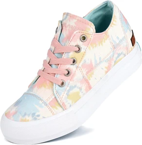 Wedge Sneakers for Women Fashion Canvas Shoes Casual Platform Hidden Heel Womens - Picture 1 of 12