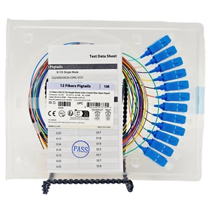 12er Pack Pigtail OS2 9/125 1m SM SC/UPC Single Mode Glasfaserkabel - Bild 1 von 8