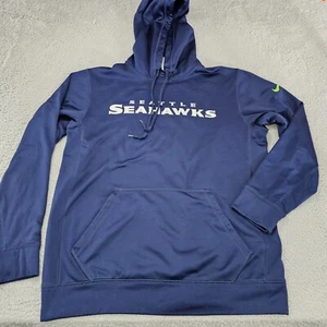 Seattle Seahawks Nike Sweater Mens Medium Navy Hoodie NFL Football Sweatshirt - Picture 1 of 9