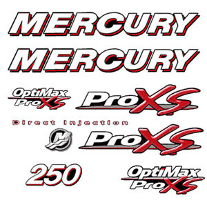 Mercury ProXS Series 250 HP Red Sticker Decal Set 