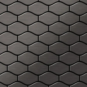 Mosaik Fliese massiv Metall Titan gebürstet dunkelgrau 1,6mm stark Karma-Ti-SB - Picture 1 of 5