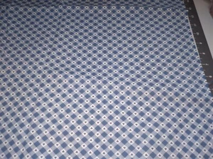 Cuadros vintage Country Blue Hearts a cuadros 1/2 yarda 18" x 44" crema - Imagen 1 de 5