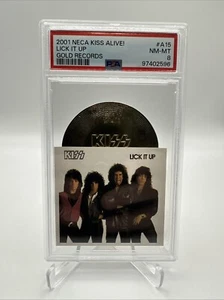 2001 Neca Kiss Alive! Lick It Up Gold Record Die Cut Card ~ PSA 8 - Bild 1 von 2