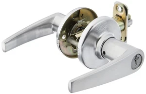 Kwikset Delta Maniglia Porta Ingresso con Serratura e Chiave, Leva Reversibile con Chiave di Sicurezza - Foto 1 di 3