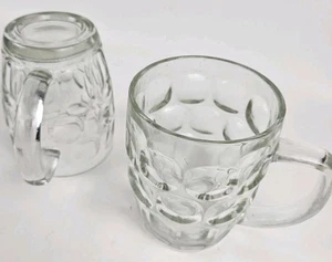 Set 2 tazze birra grandi in vetro trasparente con fossette Made in Canada - Foto 1 di 11