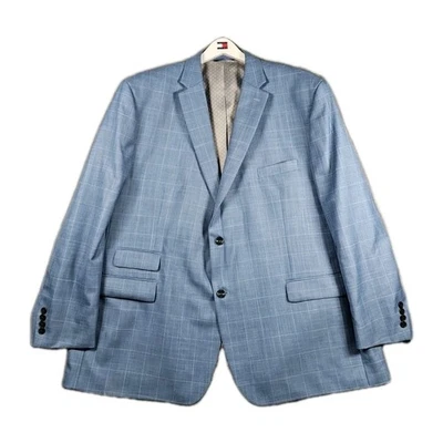 RRL Ralph Lauren Blazer Azul 2 Botones Plateado Abrigo Deportivo Chaqueta Para Hombres 52R Foto 1 de 4