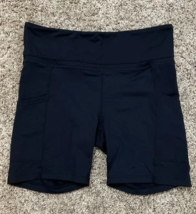 Pantaloncini corti a vita alta 5,5" cuciture interne biker\atletica ~ taglia media ~ nero - Foto 1 di 4