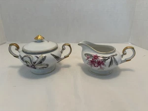 Grace China Sugar Bowl W/Lid And Creamer-Charleston Collection Floral Design  - Picture 1 of 16