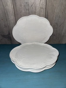 (4) Vintage Indiana Milk Glass Harvest Grape Snack-Luncheon-Tea Plates - Picture 1 of 7