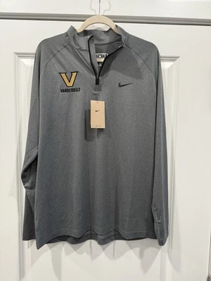 Nike NCAA Vanderbilt Cremallera 1/4 Pullover Manga Larga Gris Ancla Abajo Talla L Nuevo con Etiquetas Foto 1 de 4