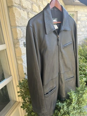 ROOTS Black Vintage Leather Jacket M to L Like New Retails $1000 Foto 1 de 4