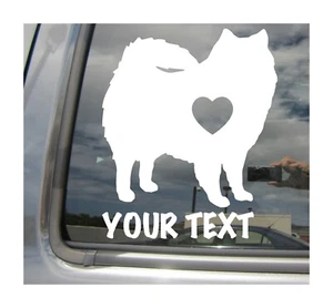 Calcomanía de vinilo American Eskimo Dogs Heart Love texto personalizado para cachorro coche 01108 - Imagen 1 de 2