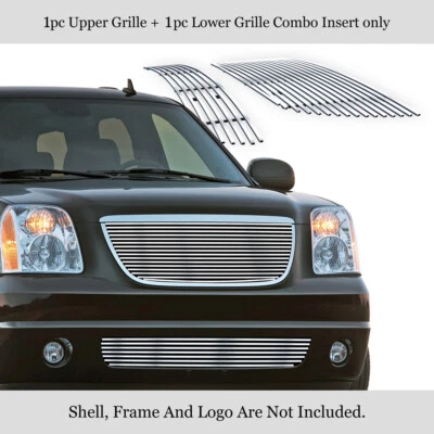 Fits 2007-2013 GMC Yukon Stainless Steel Chrome Billet Grille Insert Combo - Image 1 of 4