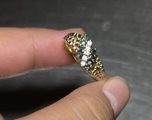 14k Solid Nugget Style With Diamonds - Picture 1 of 2
