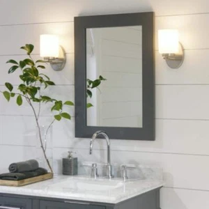 Home Decorators Bathroom Vanity Mirror 30" x 22" Framed Wall Mount Dark Charcoal - Picture 1 of 6