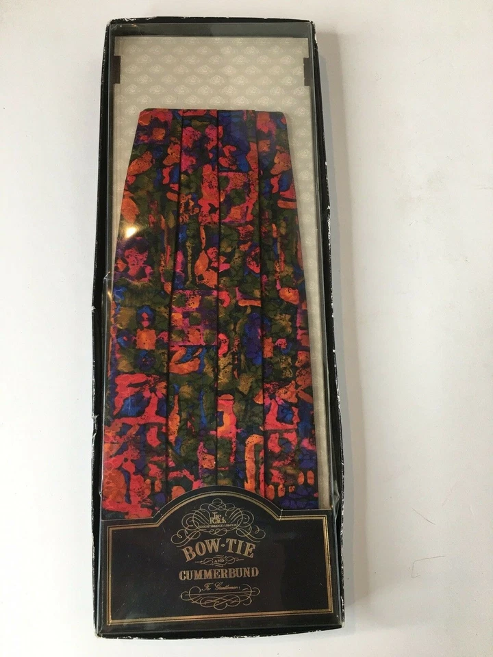 Corbata London - Faja estilo satinado multicolor en caja. Sin pajarita Foto 1 de 4