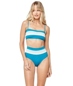 MSRP $99 L*Space Color Block Rebel Stripe Top Mediterranean//Pool Size Small - Picture 1 of 3
