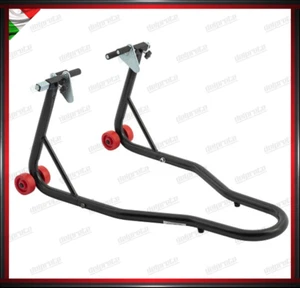 CAVALLETTO ALZA MOTO SOLLEVATORE ANTERIORE FORCHETTE REGOLABILI NERO - Picture 1 of 1