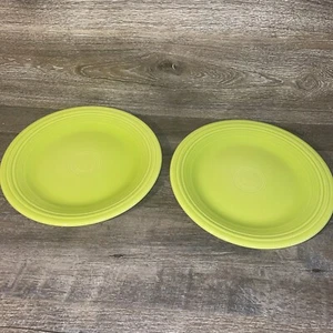 Fiesta Dinner Plate HLC USA 10.5" Lime Green Lemongrass Lot Of  (2) - Picture 1 of 5