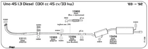 MARMITTA POSTERIORE PER FIAT Uno 1.4i.e. Turbo 1372 cc 111 cv 82 kw Cat 9/89 -> - Imagen 1 de 1