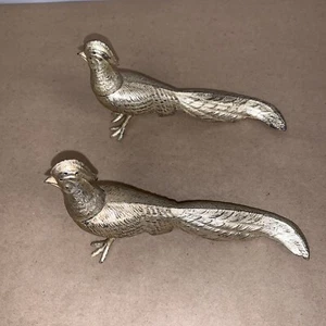Vintage Set Of Silverplate Pheasent Salt & Pepper, USA 6" long. Please See Pics - Picture 1 of 20