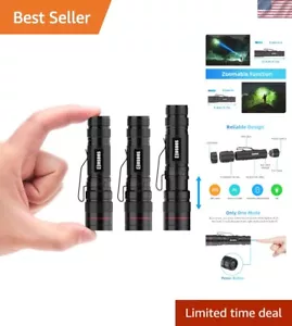 Ultra-Portable 200 Lumen Mini Flashlights – 3 Pack, Zoom Function, Clip Included - Picture 1 of 11