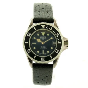 HEUER 980.038 PROF BLACK DIAL STAINLESS STEEL LADIES WATCH FOR PARTS OR REPAIRS - Picture 1 of 7