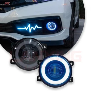 Angel Eye Fog Lights Dynamic Daytime Running Lights Bumper Lamps For Honda Civic - Picture 1 of 12