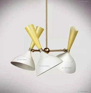 Stilnovo Chandelier Sputnik Mid Century Brass Italian Ceiling Light Fixture Deco - Picture 1 of 6
