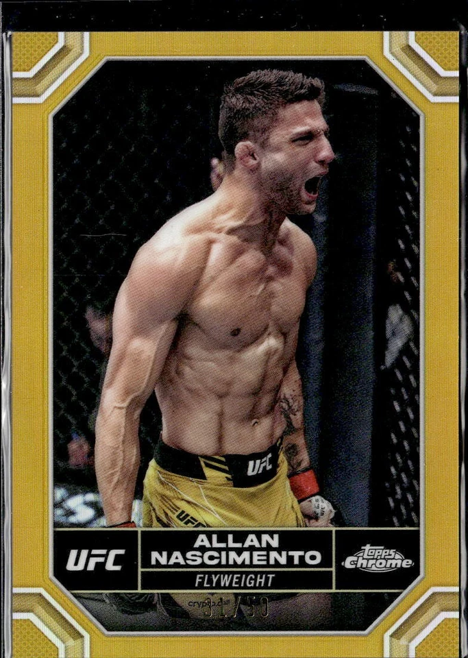 2024 TOPPS CHROME UFC GOLD REFRACTOR #13 ALLAN NASCIMENTO (31/50) - Image 1 of 2