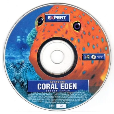 Animated CORAL EDEN Screen Saver CD-ROM for Windows - NEW CD in SLEEVE - Image 1 of 3