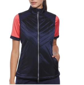 CALLAWAY Womens Chevron Quilted Navy Blue Golf VEST XL (16-18) NWT - Picture 1 of 10