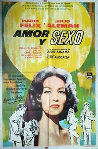 MARIA FELIX "AMOR Y SEXO" Argentine Original Movie Poster 1964 - Picture 1 of 2