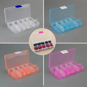 10 Compartment Small Organiser Storage Plastic Box Craft Nail Art Fuse Bea 」 - Picture 1 of 21