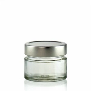 N°28 Vasetti rotondo in vetro platinum da 106 ml con capsula argento lusso - Foto 1 di 1