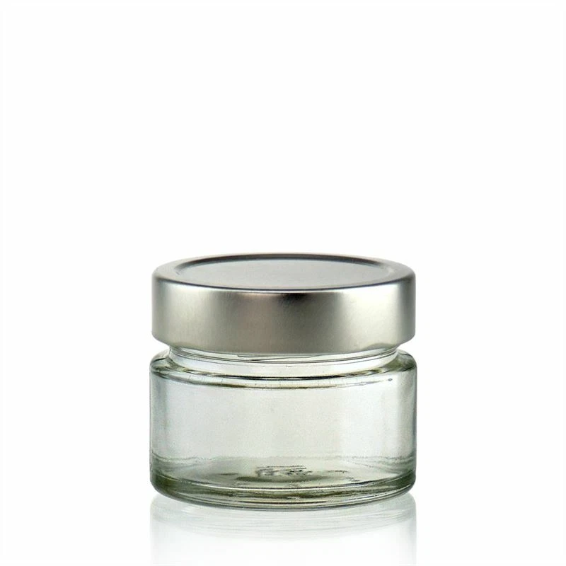 N°28 Vasetti rotondo in vetro platinum da 106 ml con capsula argento lusso - Immagine 1 di 1