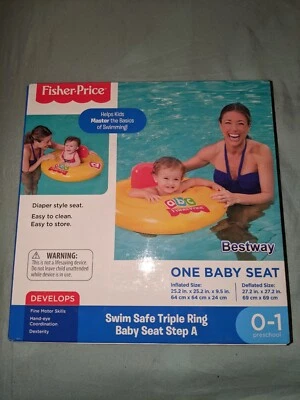 Fisher Price Un Asiento de Bebé Piscina Flotador Triple Anillo, 0-1, Asiento Estilo Pañal Nuevo en Caja Foto 1 de 2