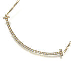 Auth Tiffany&Co. Collier T Smile Diamant Petit Or Jaune 18K 750